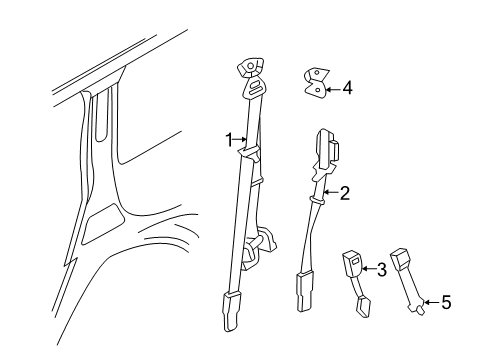 2015 Lincoln Navigator Seat Belt Assembly Diagram for 9L1Z-40611B68-AF