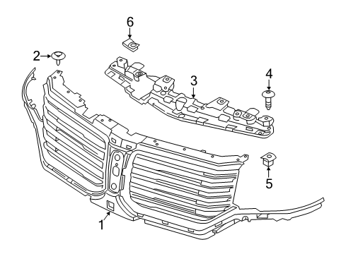 2017 Lincoln Navigator Grille & Components Diagram