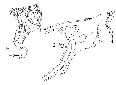 2020 Lincoln MKZ Quarter Panel - Inner Structure Diagram