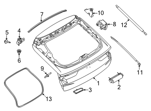 2021 Ford Mustang Mach-E Gate & Hardware Diagram