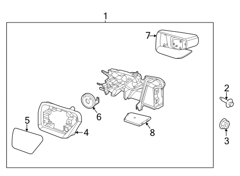 2022 Ford F-150 Lightning Outside Mirrors Diagram 3 - Thumbnail