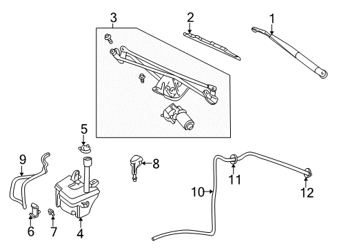 2005 Mercury Mountaineer Windshield - Wiper & Washer Components Diagram 1 - Thumbnail