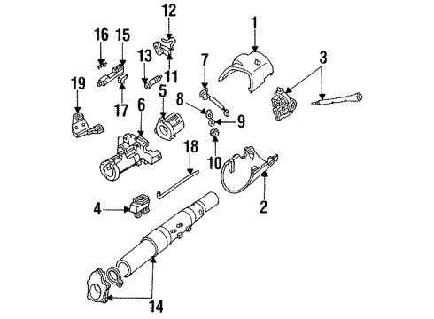 1992 Ford Explorer Steering Column & Shroud, Switches & Levers Diagram 2 - Thumbnail