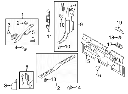 2018 Ford F-150 Interior Trim - Cab Diagram 9 - Thumbnail