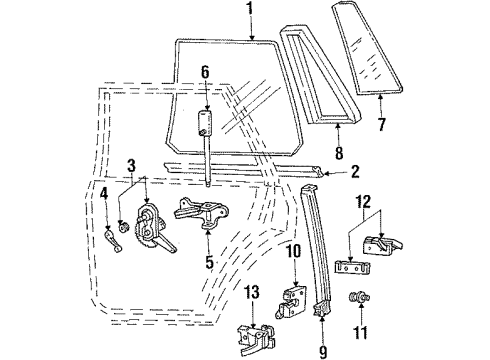 1984 Mercury Lynx Door & Components Diagram