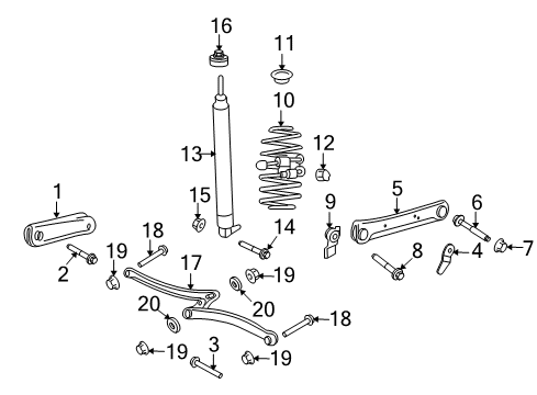 2010 Mercury Grand Marquis Rear Suspension, Control Arm Diagram 2 - Thumbnail