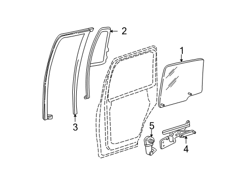 1998 Ford Expedition Glass - Door Diagram for F85Z-7825381-CA