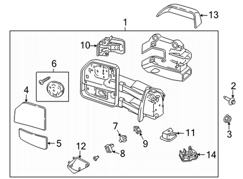 2022 Ford F-150 MIRROR ASY - REAR VIEW OUTER Diagram for ML3Z-17682-TA