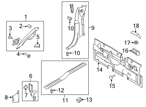 2018 Ford F-150 Interior Trim - Cab Diagram 10 - Thumbnail