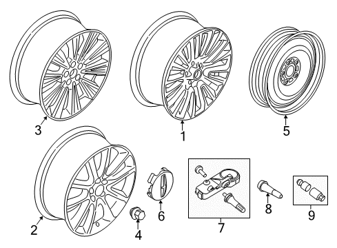 2015 Lincoln MKZ Wheels & Trim Diagram 3 - Thumbnail