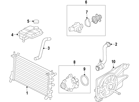 2007 Ford Fusion Cooling System, Radiator, Water Pump, Cooling Fan Diagram 3 - Thumbnail