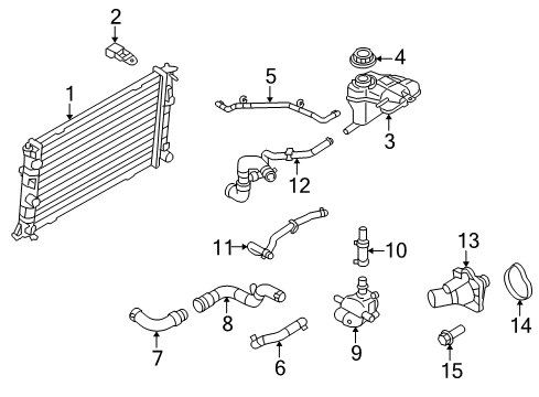 2010 Mercury Milan Radiator Assembly Diagram for AE5Z-8005-D