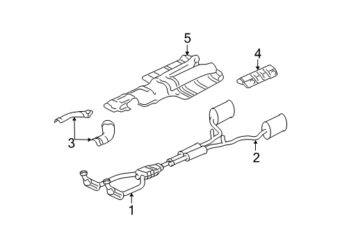 2003 Lincoln LS Catalytic Converter Assembly Diagram for 1R8Z-5E212-BA