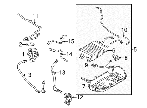 2011 Ford Mustang Cannister - Fuel Vapour Store Diagram for BR3Z-9D653-D