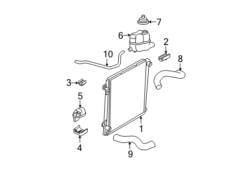 2003 Mercury Mountaineer Radiator & Components Diagram 2 - Thumbnail