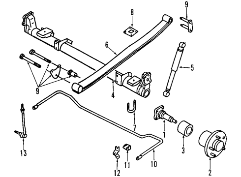 2000 Mercury Villager Link - Stabilizer Bar Diagram for 1F5Z-5K484-A