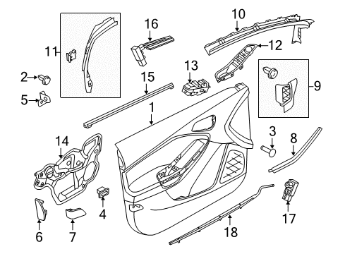 2012 Ford Focus Panel Assembly - Door Trim Diagram for CV6Z-5423942-BC