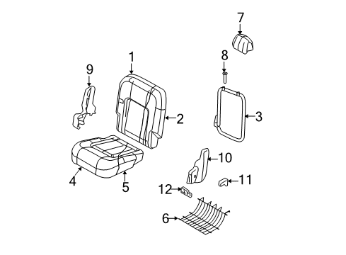 2004 Lincoln Navigator Rear Seat Back Cover Assembly Diagram for 3L7Z-7866601-ABA