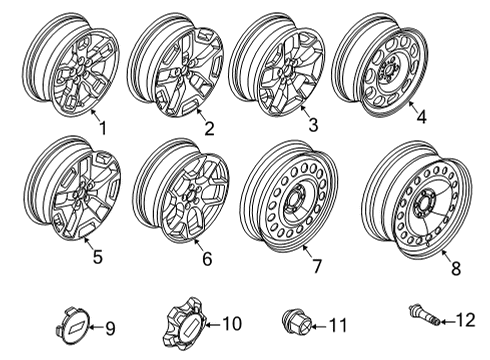 2023 Ford Bronco Sport Wheels & Trim Diagram