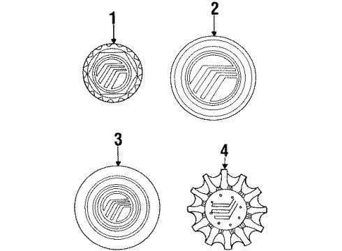 1996 Mercury Grand Marquis Wheel Cover Diagram for F3MY-1130-A