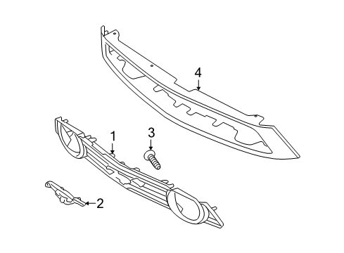 2010 Ford Mustang Grille & Components Diagram 1 - Thumbnail