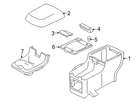 2009 Ford Taurus X Console Assembly Diagram for 5F9Z-74045A36-AC