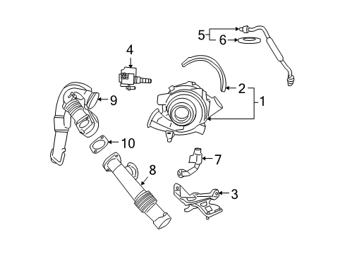 2008 Ford E-350 Super Duty Turbocharger, Engine Diagram