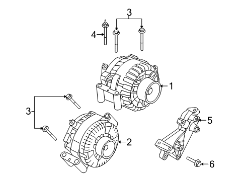 2009 Ford E-350 Super Duty Alternator Assembly Diagram for GC2Z-10346-A