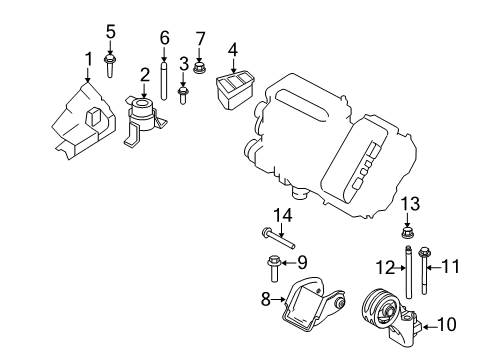 2010 Ford Escape Engine & Trans Mounting Diagram 3 - Thumbnail