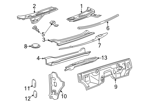 2003 Lincoln Navigator Panel Assembly - Dash Diagram for 2L1Z-7801610-BA