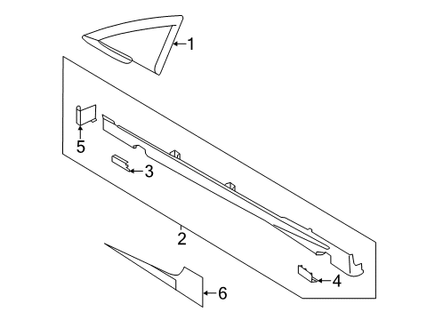 2016 Ford Fiesta Exterior Trim - Pillars, Rocker & Floor Diagram 2 - Thumbnail