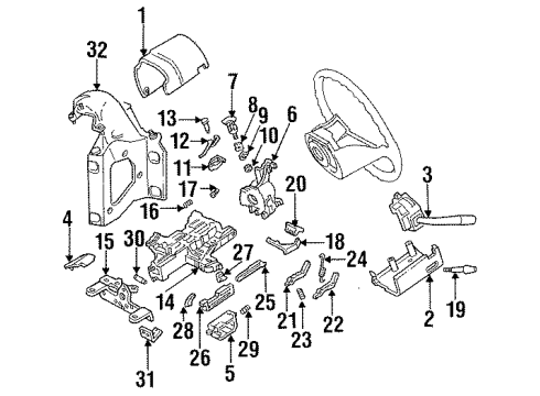 1997 Ford F-350 Lockset - Complete Vehicle Diagram for F5TZ-1522050-BA