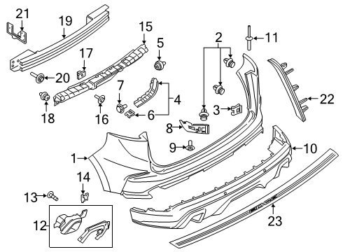 2019 Ford Edge Rear Bumper Diagram 2 - Thumbnail