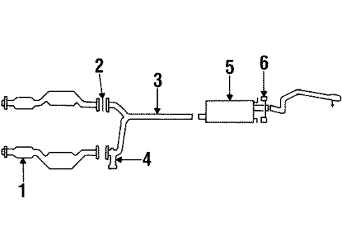 1997 Ford Crown Victoria Exhaust Components Diagram 2 - Thumbnail