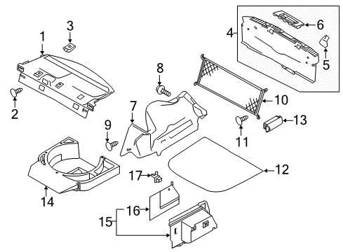 2014 Ford Police Interceptor Sedan Box Assembly - Stowage Diagram for DG1Z-9913546-A