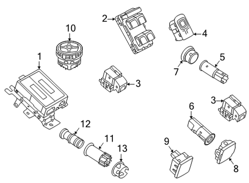 2023 Ford Bronco SWITCH ASY - CONTROL Diagram for N2DZ-14B596-AA