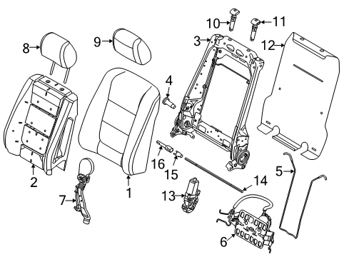 2012 Ford Explorer Cover - Headrest - Roll Type Diagram for BB5Z-78610A62-AA