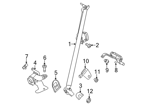 2014 Ford Explorer Second Row Seat Belts Diagram 1 - Thumbnail