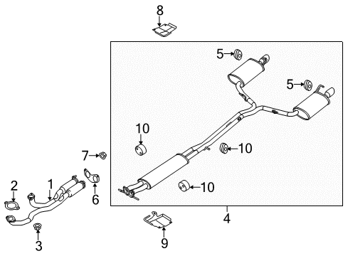 2016 Lincoln MKZ Exhaust Components Diagram 3 - Thumbnail