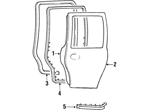 2002 Lincoln Navigator Regulator - Window - Less Motor Diagram for 6L1Z-7827009-AA