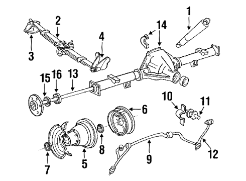 1991 Ford F-350 Cylinder Assembly - Front Brake Diagram for 1C2Z-2261-BA