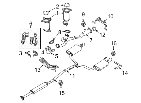 2010 Lincoln MKT Exhaust Components Diagram