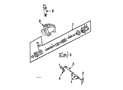 1990 Ford Bronco II P/S Pump & Hoses, Steering Gear & Linkage Diagram 2 - Thumbnail