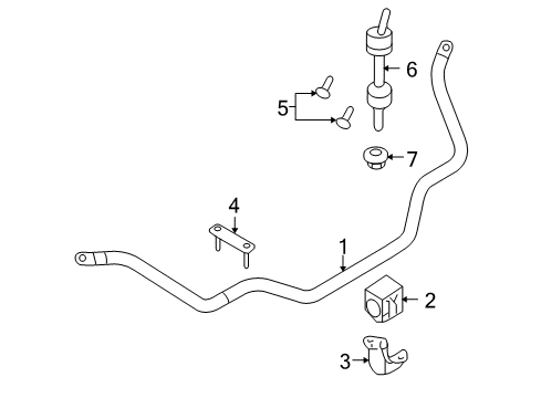 2013 Ford F-150 Stabilizer Bar & Components - Front Diagram 2 - Thumbnail