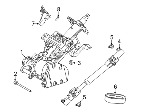 2022 Ford Mustang Mach-E COLUMN ASY - STEERING Diagram for LJ9Z-3C529-N