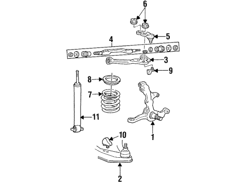 1994 Mercury Grand Marquis Front Suspension, Control Arm Diagram 1 - Thumbnail