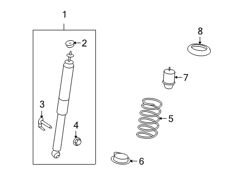 2008 Lincoln MKX Shocks & Components - Rear Diagram 1 - Thumbnail