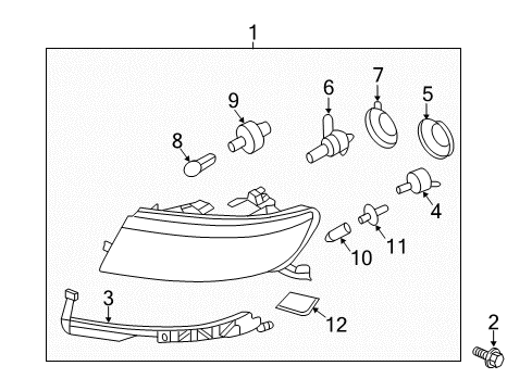 2012 Lincoln MKZ Bulb And Socket Assembly Diagram for 8L2Z-13466-A