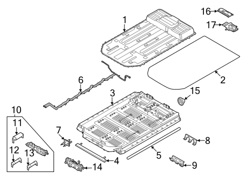 2022 Ford E-Transit TRAY ASY - BATTERY - LESS SUPP Diagram for NK4Z-10732-B