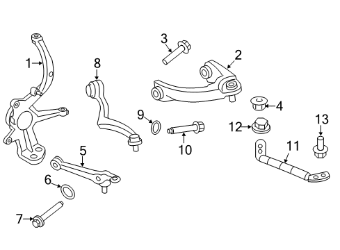 2011 Ford Fusion Front Suspension, Control Arm, Stabilizer Bar Diagram 2 - Thumbnail